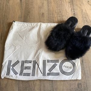 Kenzo Fur Slipper Platform Mules
